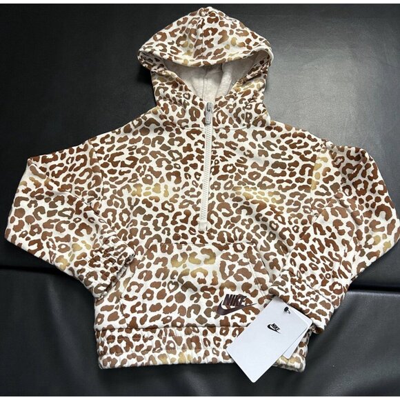 NWT Nike Leopard Print Hoodie & Leggings Set Girls Size 4 - Picture 2 of 3